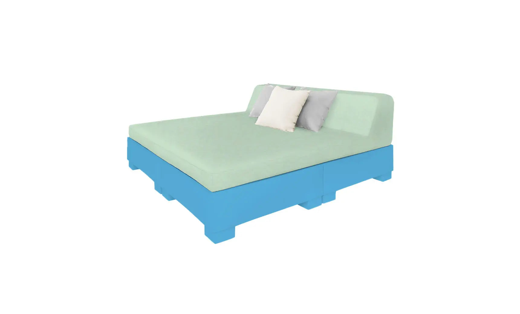 Affinity Square square sunbed with adjustable backrest and cushion