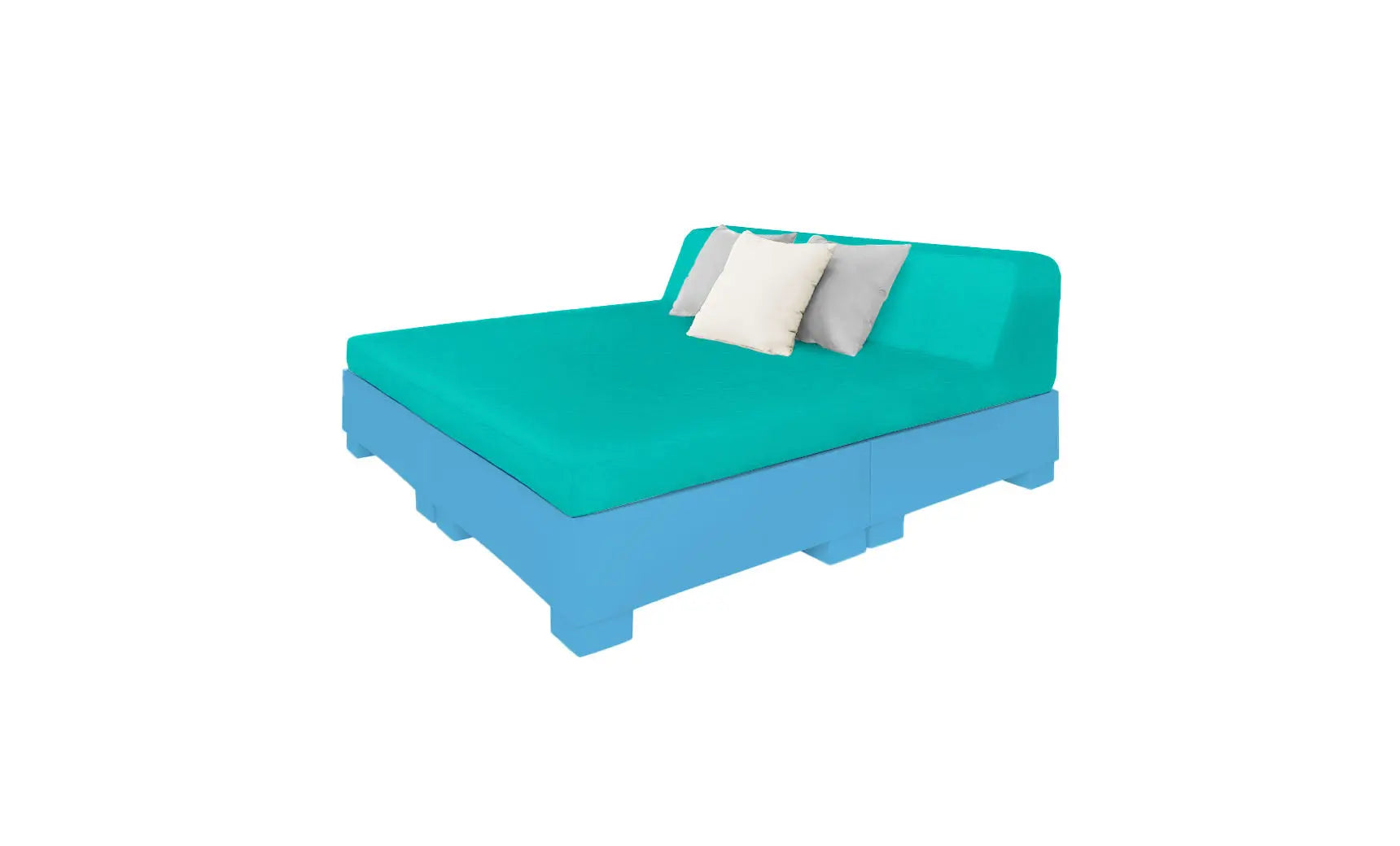 Affinity Square square sunbed with adjustable backrest and cushion