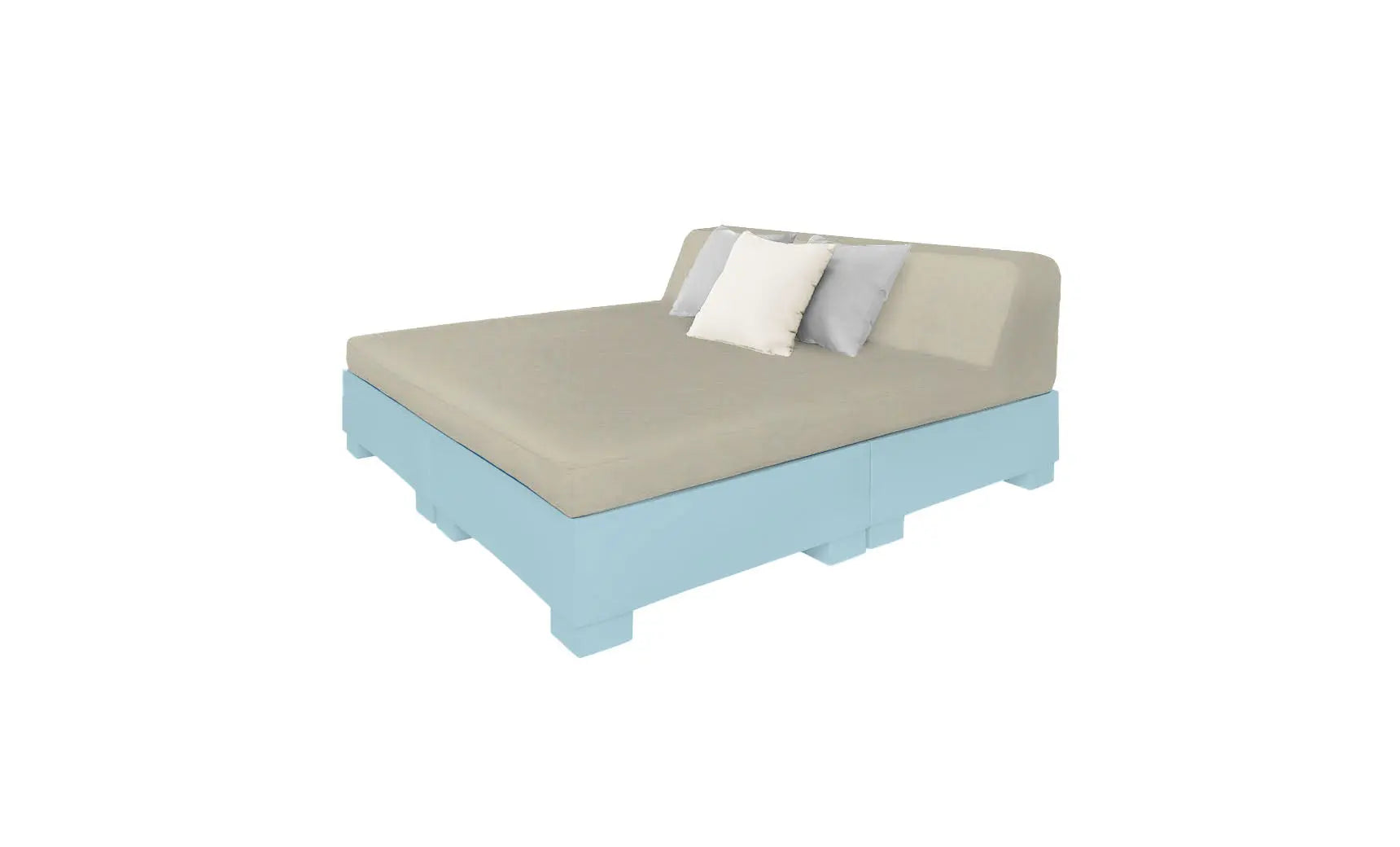 Affinity Square square sunbed with adjustable backrest and cushion