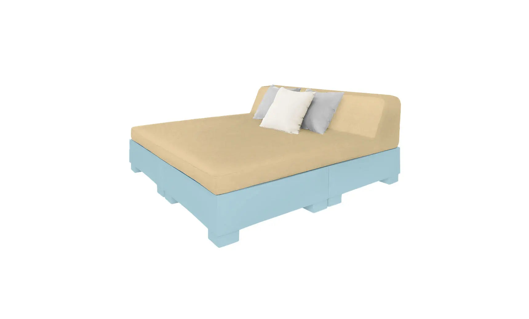 Affinity Square square sunbed with adjustable backrest and cushion