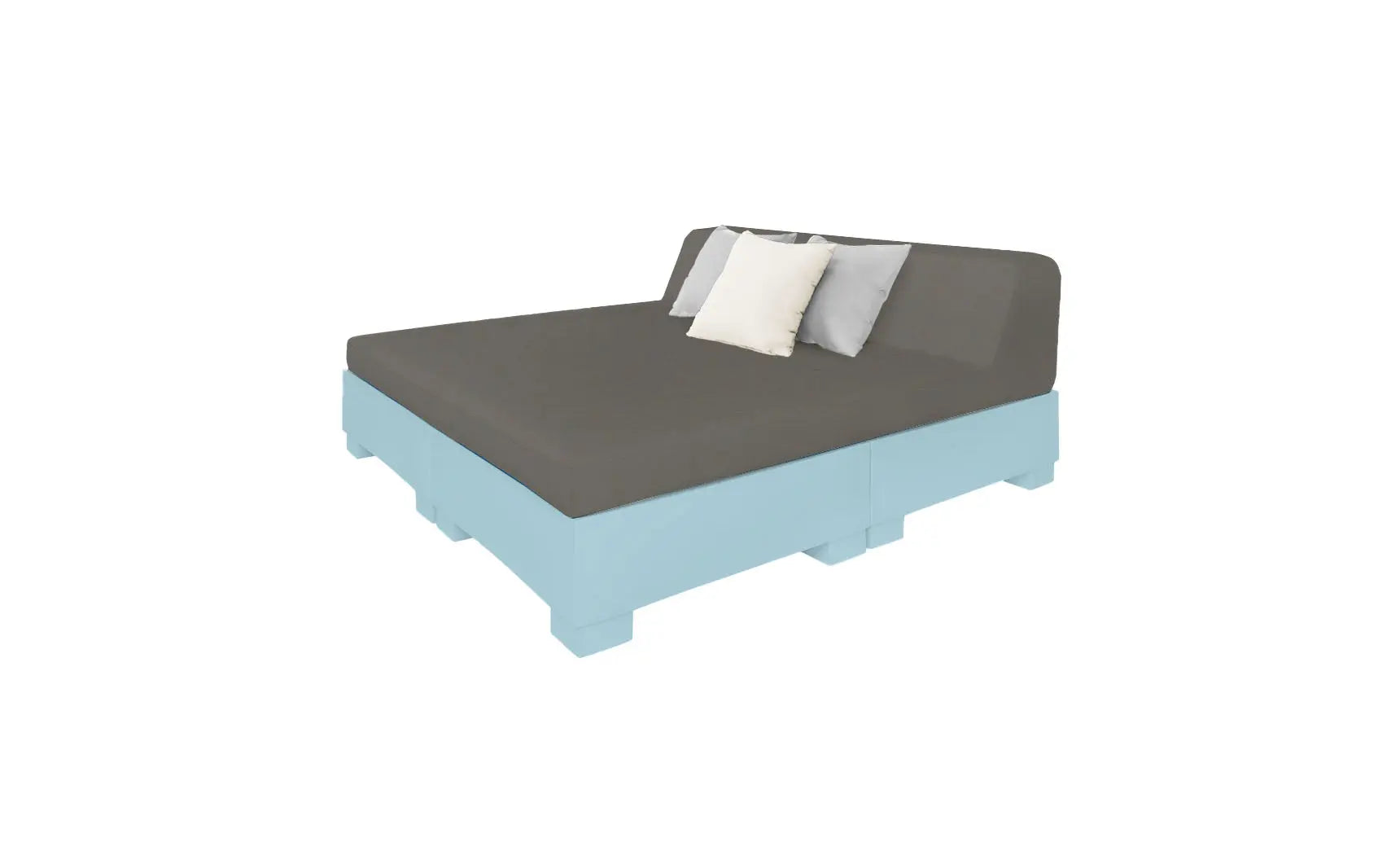 Affinity Square square sunbed with adjustable backrest and cushion