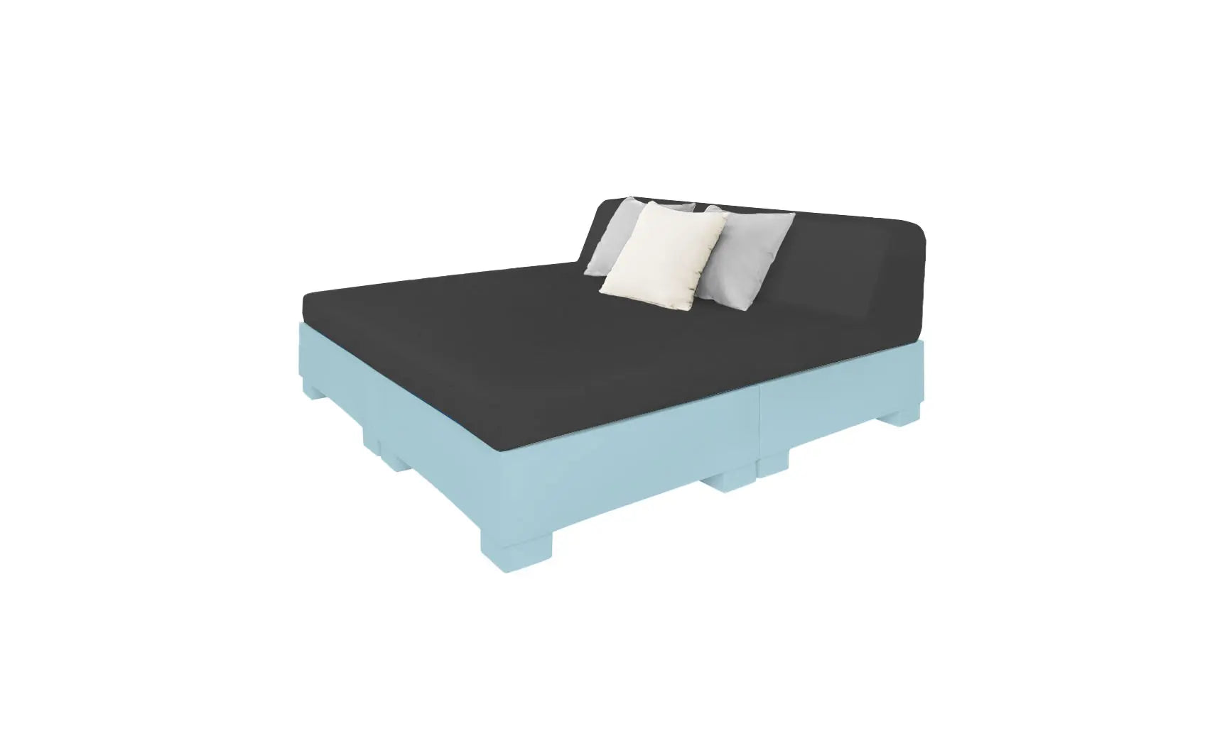 Affinity Square square sunbed with adjustable backrest and cushion