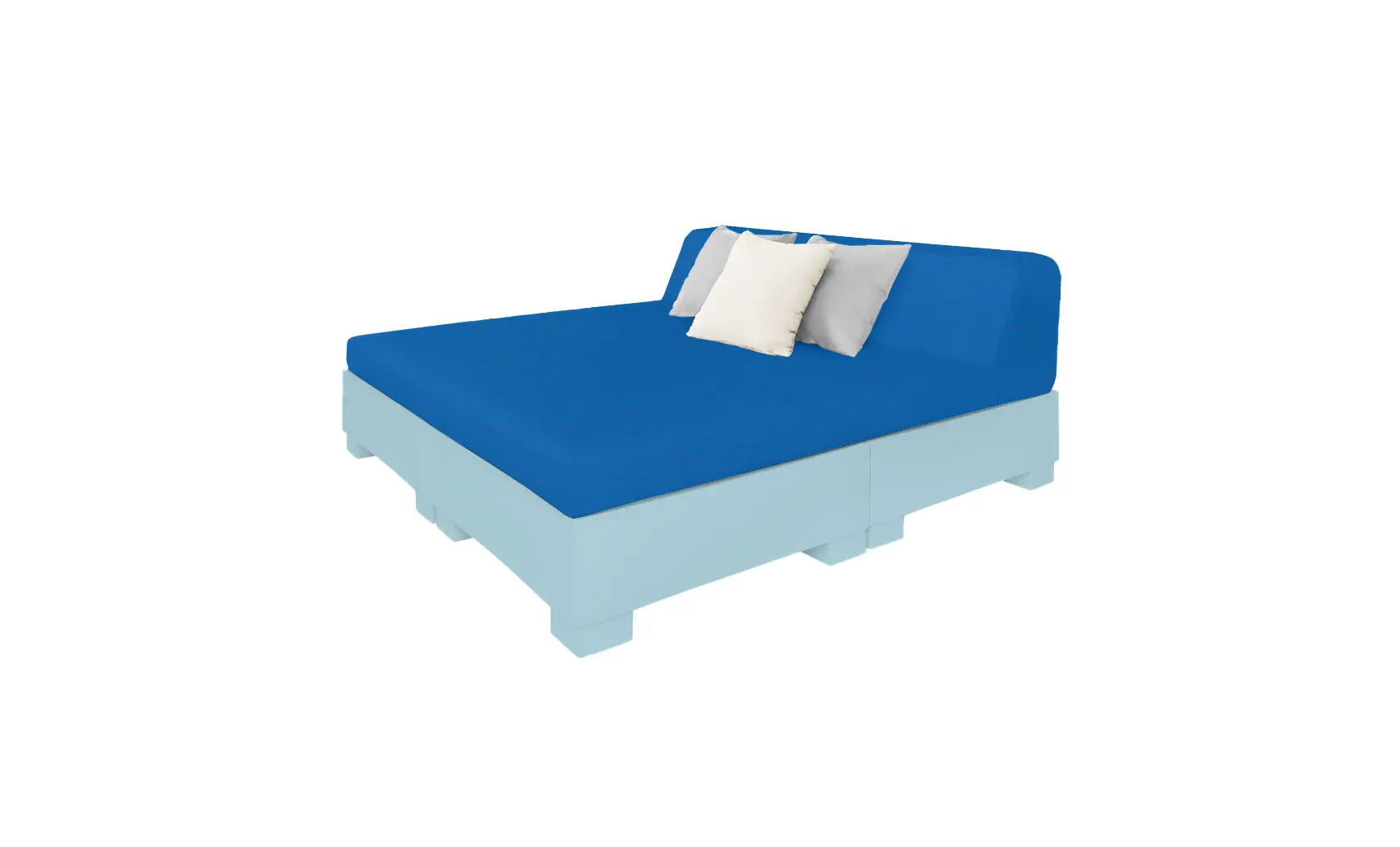 Affinity Square sunbed with adjustable backrest and cushioned seating