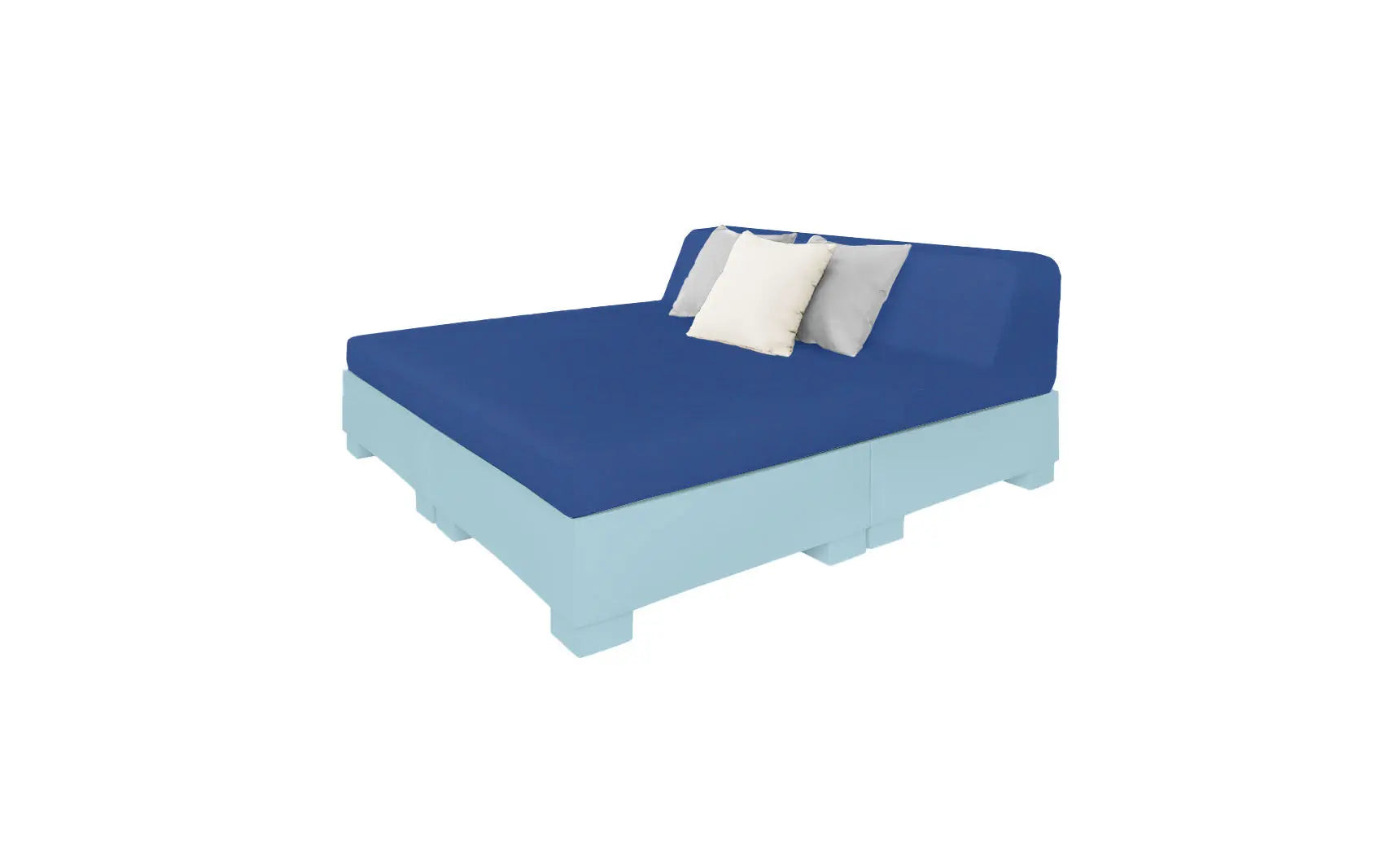 Affinity Square square sunbed with adjustable backrest and cushion