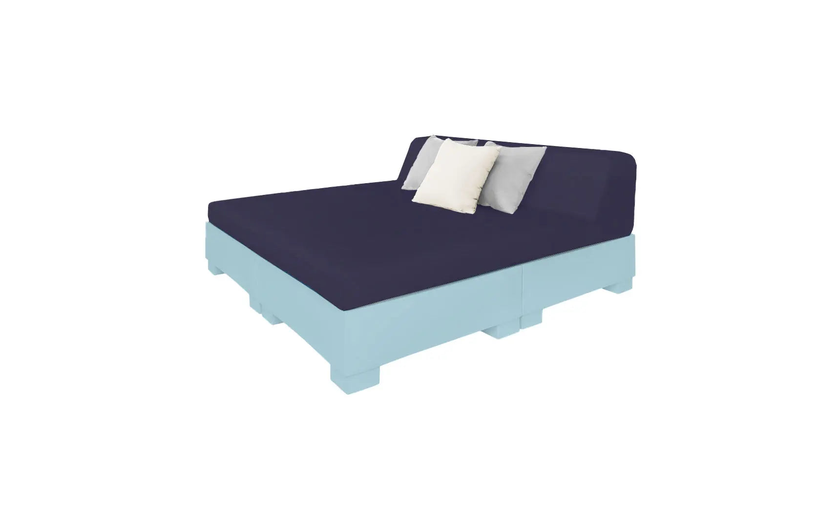 Affinity Square square sunbed with adjustable backrest and cushion