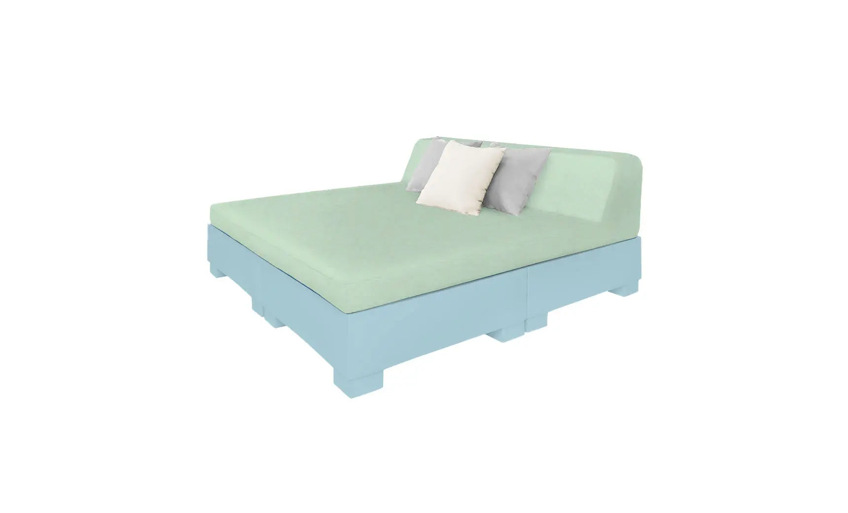 Affinity Square square sunbed with adjustable backrest and cushion