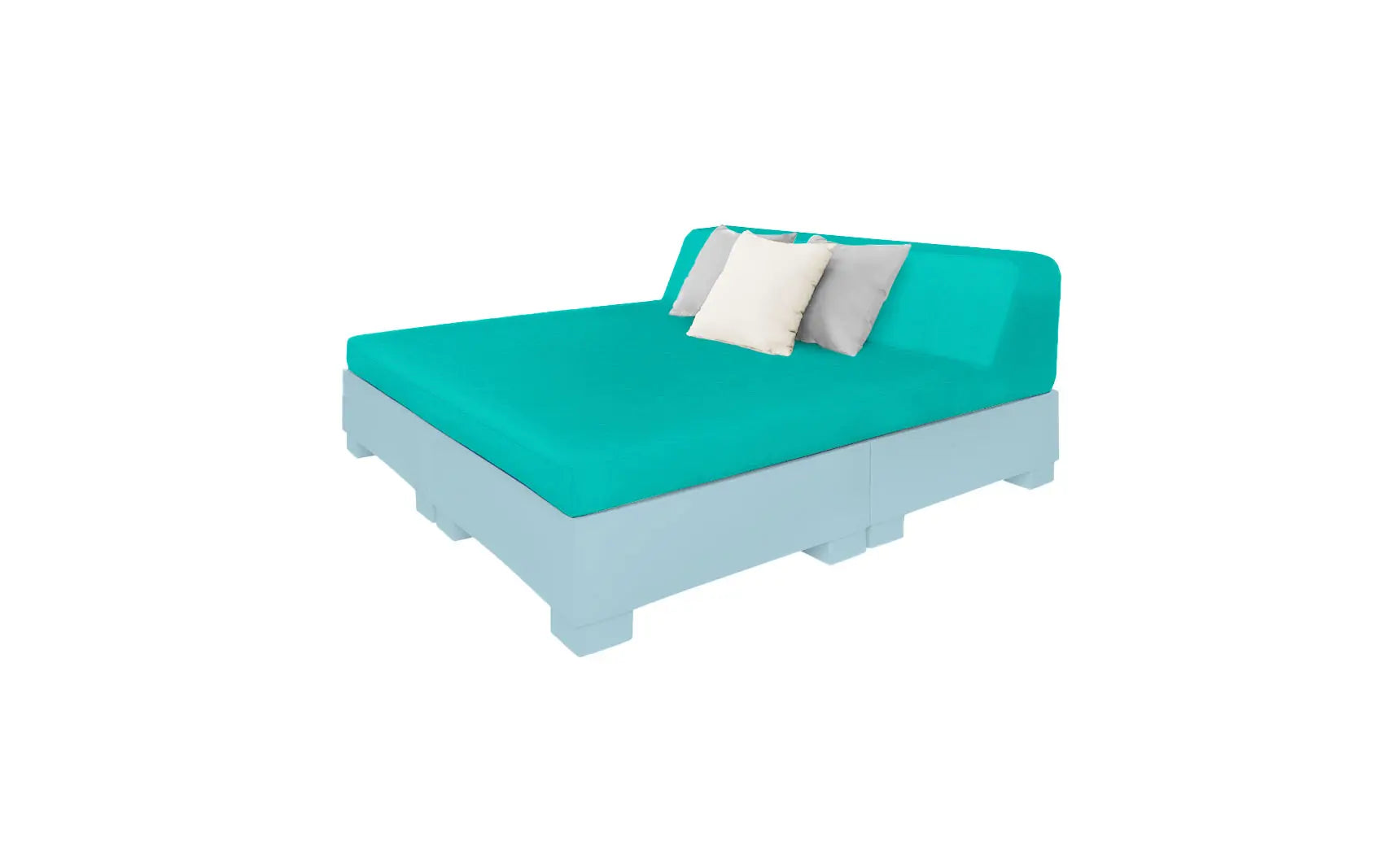 Affinity Square square sunbed with adjustable backrest and cushion