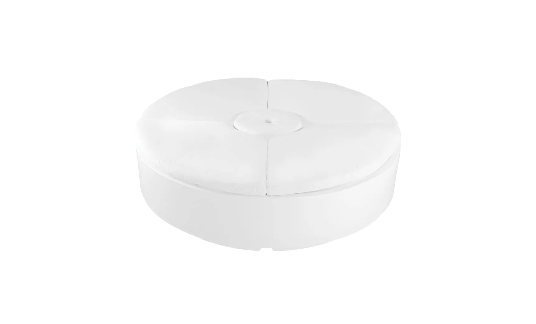 Signature Round Sunbed in black with a curved backrest and armrests.