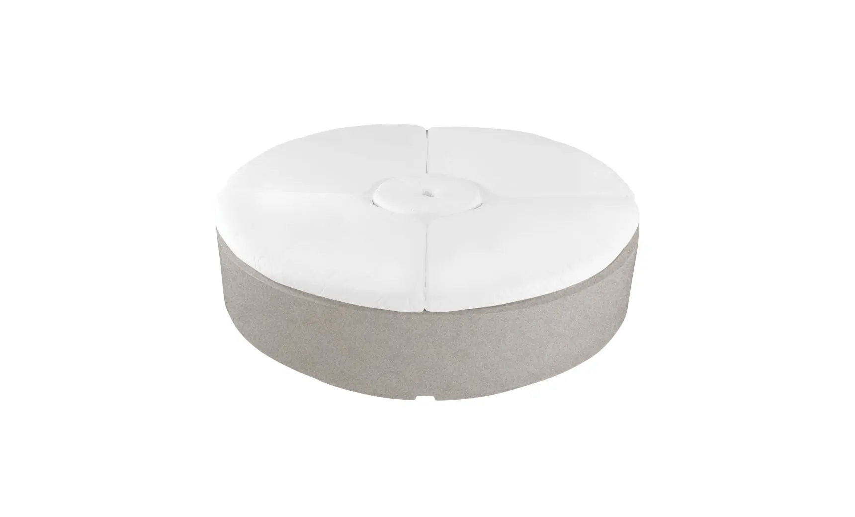 Signature Round Sunbed in black with a curved backrest and armrests.