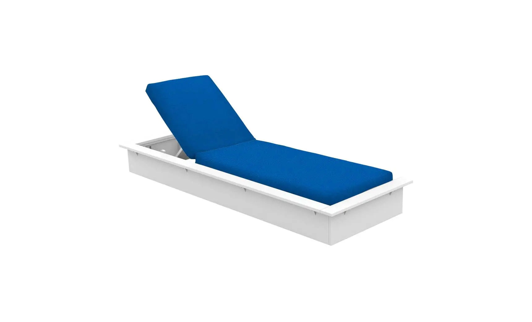 Echo Chaise lounge chair in gray fabric with wooden frame and armrests