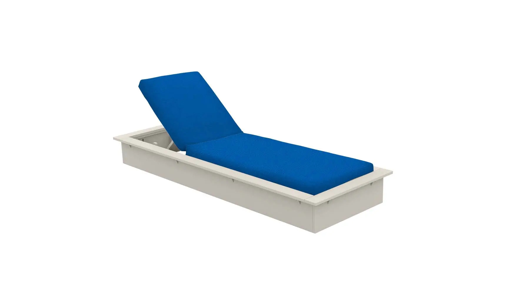 Echo Chaise lounge chair in gray fabric with wooden frame and armrests