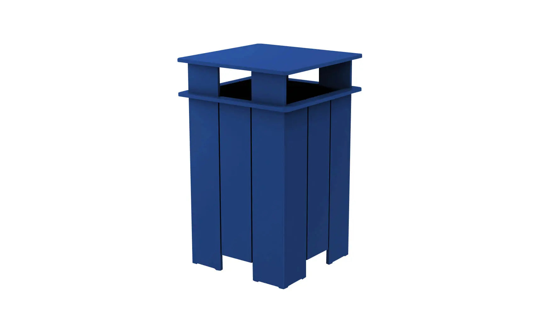 Mainstay gray trash bin with lid and four wheels for easy mobility.