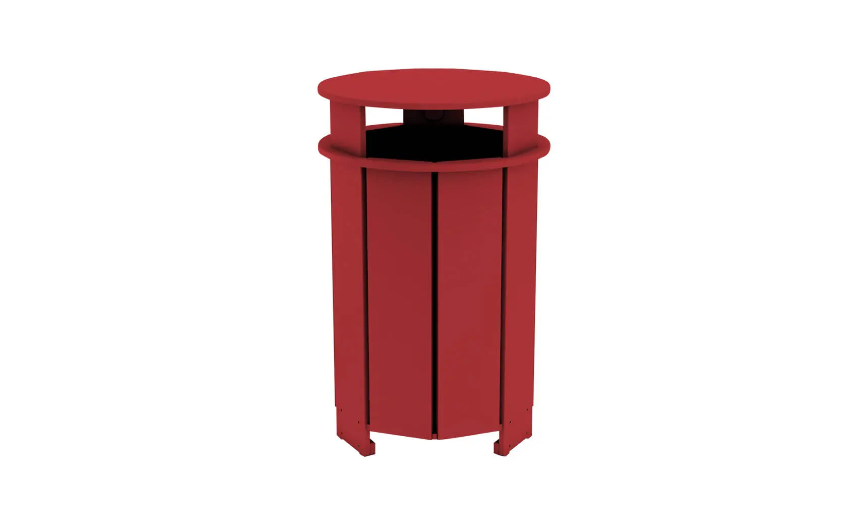 Mainstay gray trash bin with a lid and four wheels for easy mobility.