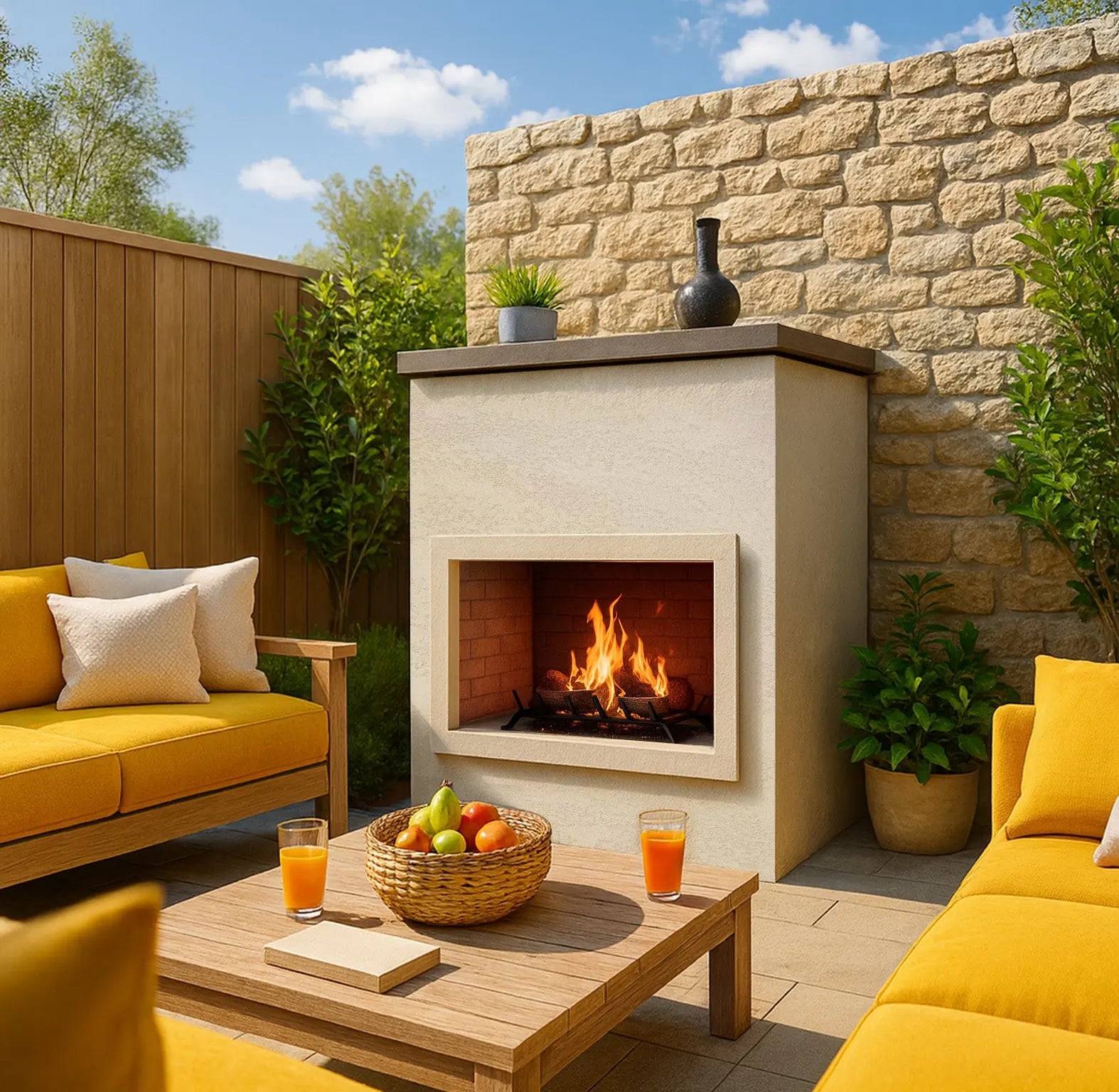 Cal Flame - Cabo Modern Outdoor Gas Fireplace - FRP-901-1 | AQVINA World - Aqvina LLC