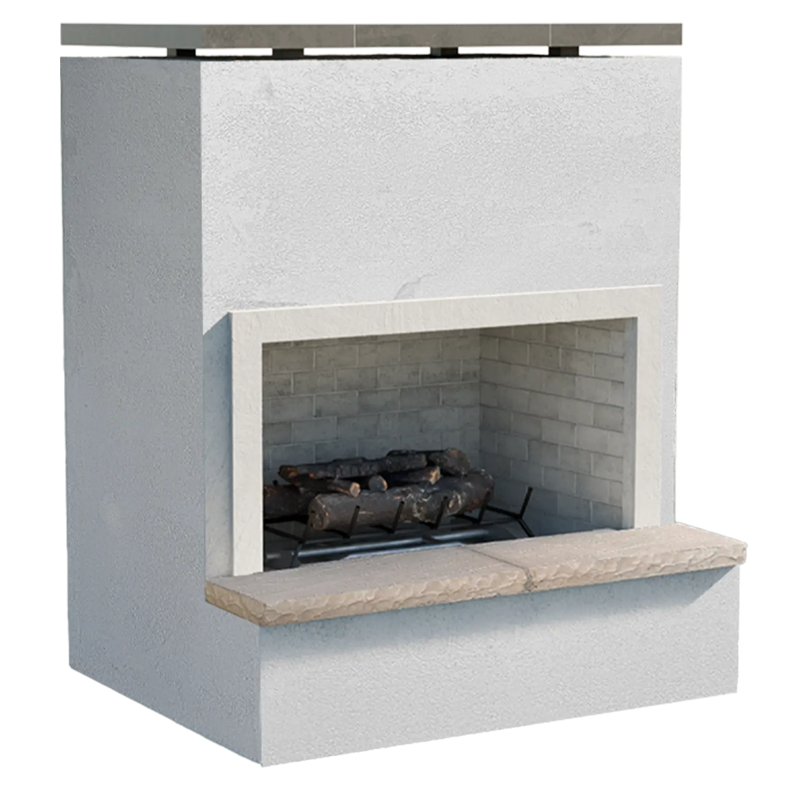 Cal Flame - Monterey Modern Outdoor Gas Fireplace W/ Bottom Mantel - FRP-901-2 | AQVINA World - Aqvina LLC