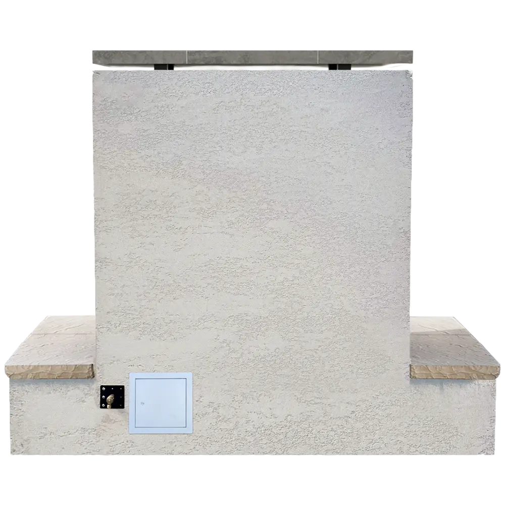 Cal Flame - Sahara Modern Outdoor Gas Fireplace w/ Wrap-Around Mantel - FRP-901-3 | AQVINA World - Aqvina LLC