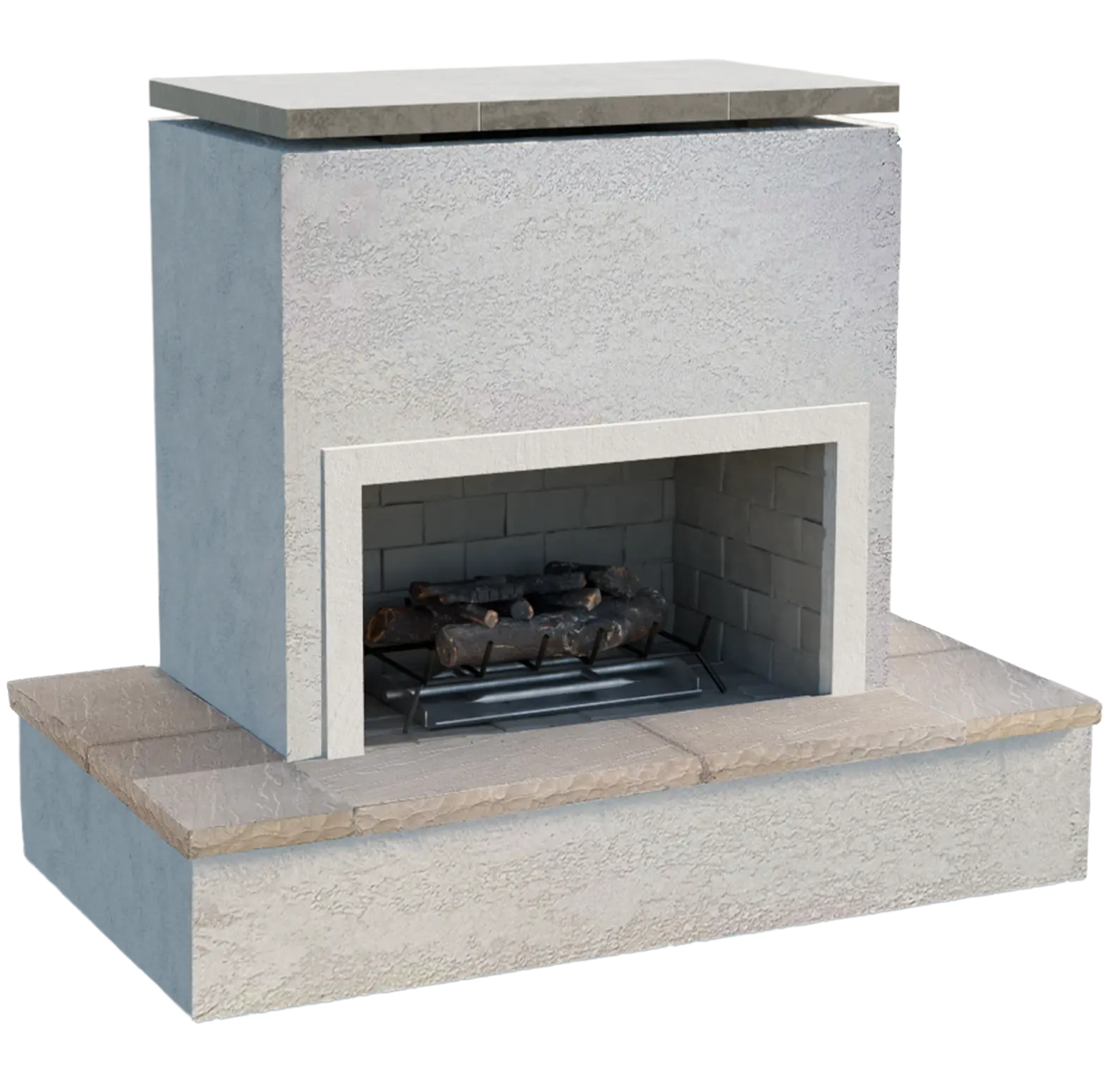 Cal Flame - Sahara Modern Outdoor Gas Fireplace w/ Wrap-Around Mantel - FRP-901-3 | AQVINA World - Aqvina LLC