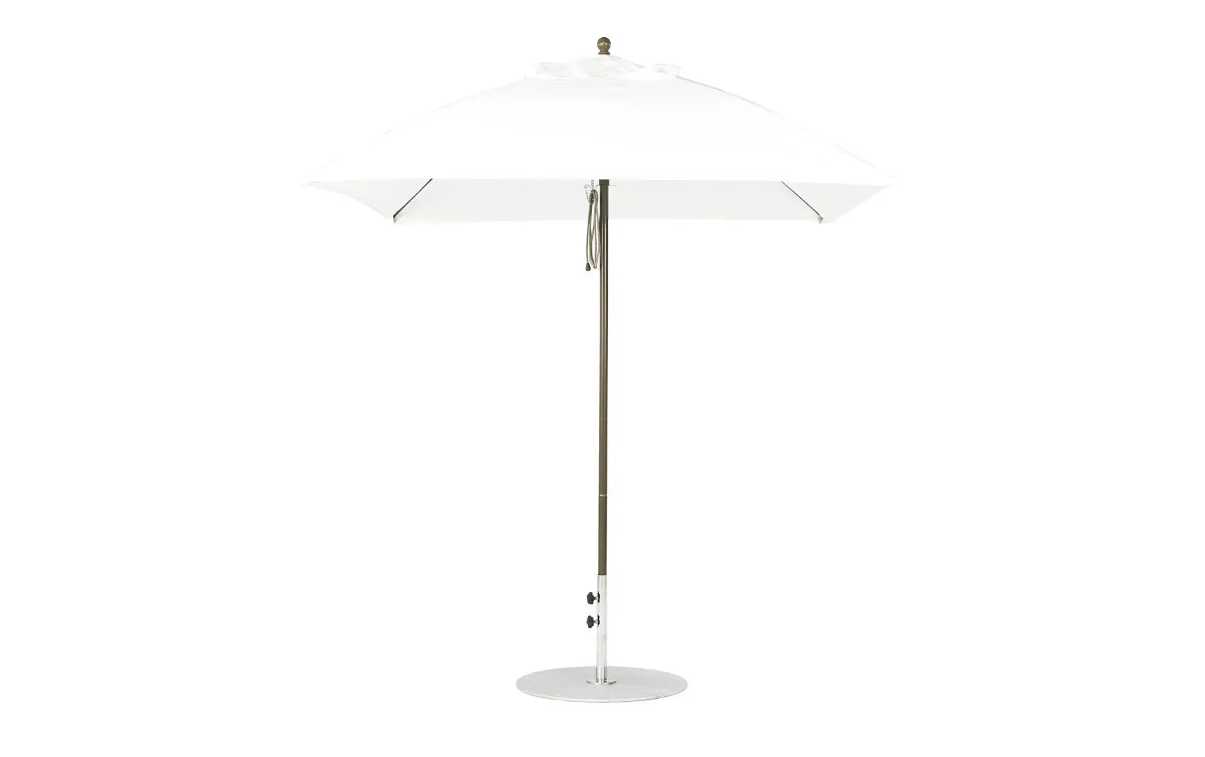 7.5-foot square pulley essential fiberglass umbrella with black ribs and silver canopy