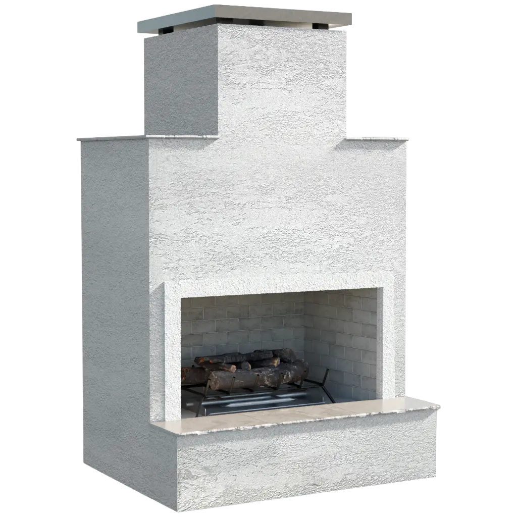 Cal Flame - Cancun Contemporary Outdoor Gas Fireplace W/ Bottom Mantel - | Model: FRP903-2 | AQVINA World - Aqvina LLC