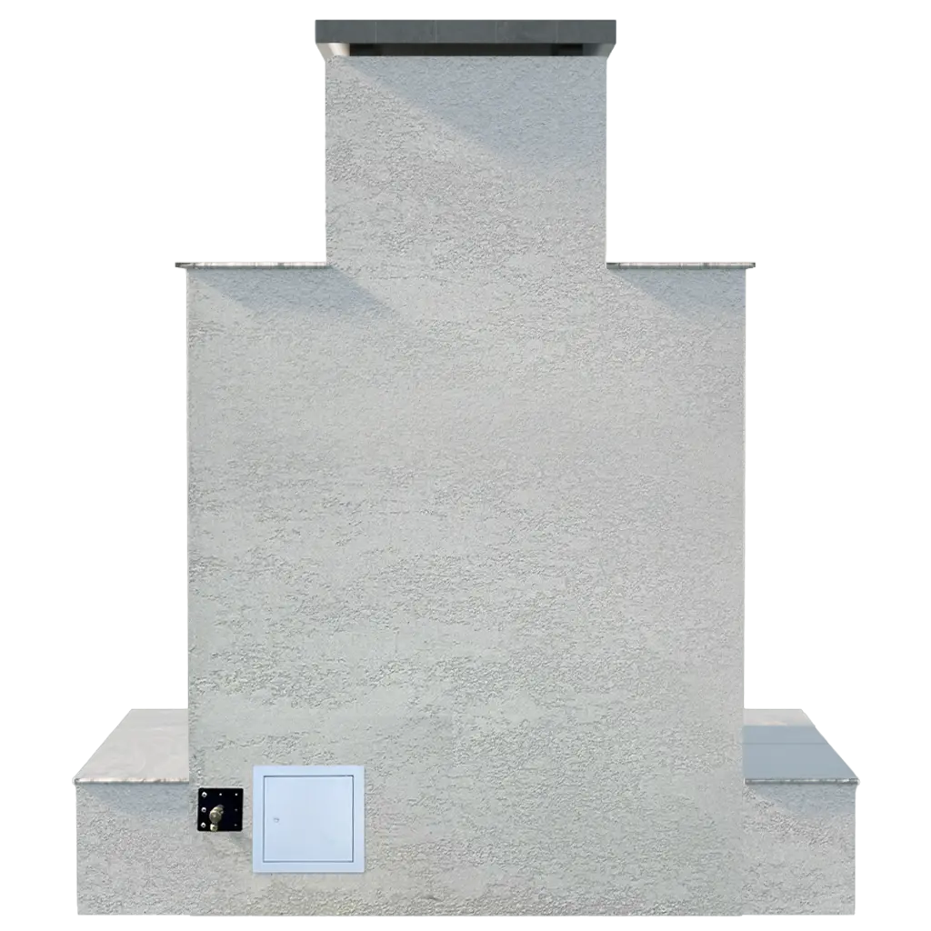 Cal Flame - Tahiti Contemporary Outdoor Gas Fireplace with Bottom Wrap-Around Mantel | Model: FRP903-3 | AQVINA World - Aqvina LLC