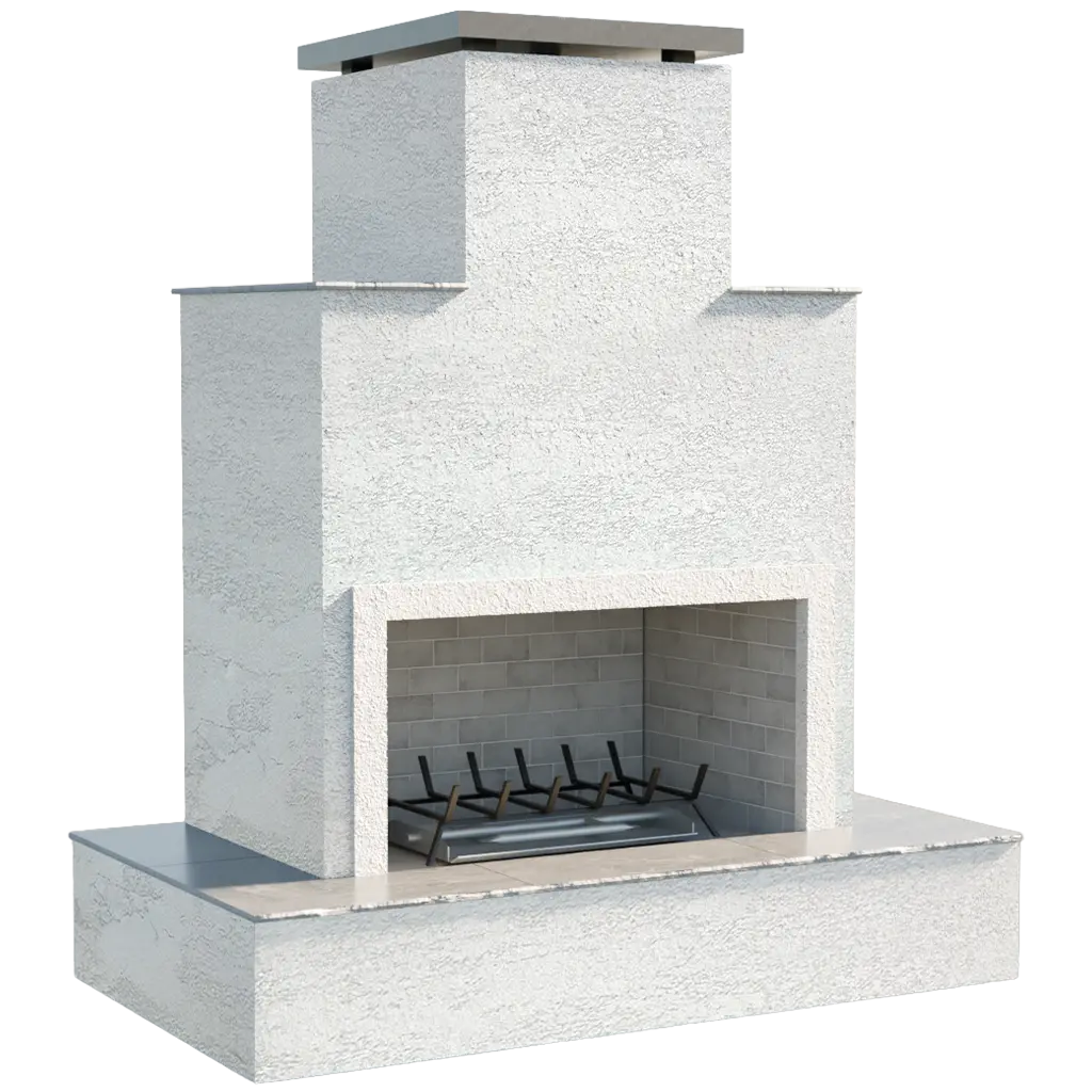 Cal Flame - Tahiti Contemporary Outdoor Gas Fireplace with Bottom Wrap-Around Mantel | Model: FRP903-3 | AQVINA World - Aqvina LLC