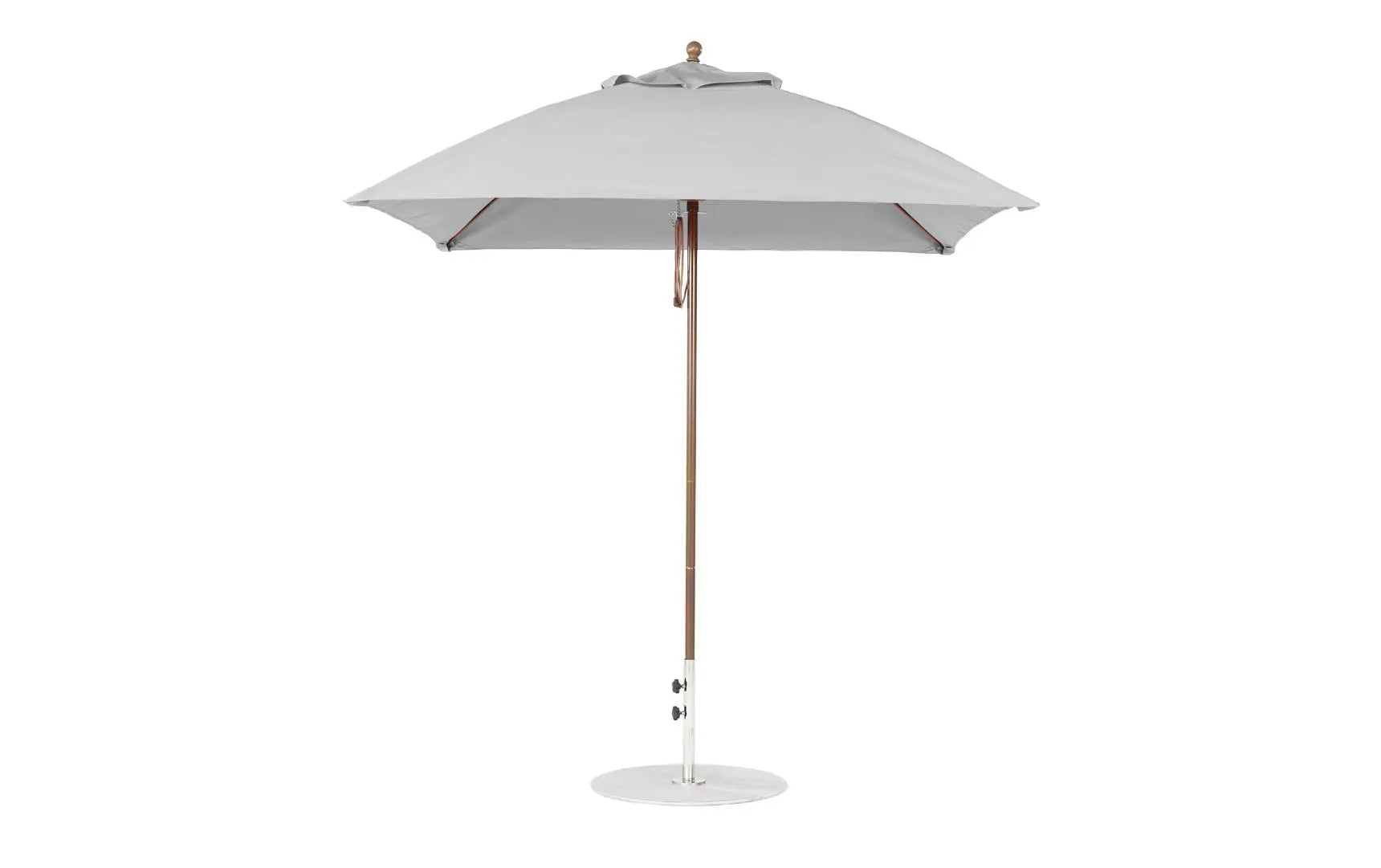 7.5-foot square pulley essential fiberglass umbrella with black ribs and silver canopy