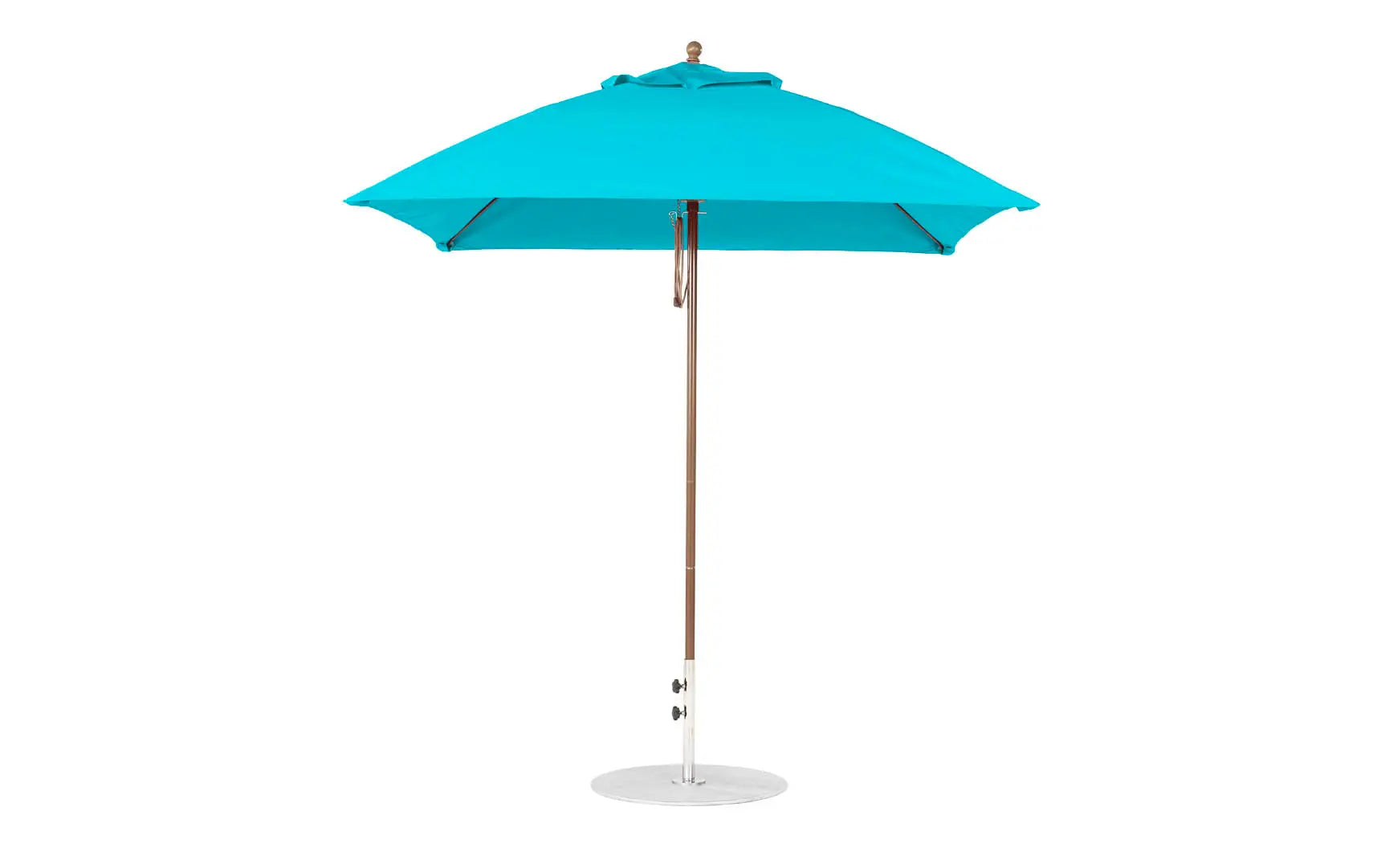 7.5-foot square pulley essential fiberglass umbrella with black ribs and silver canopy