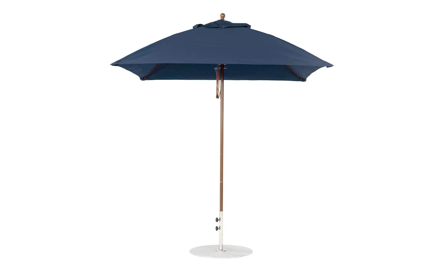 7.5-foot square pulley essential fiberglass umbrella with black ribs and silver canopy