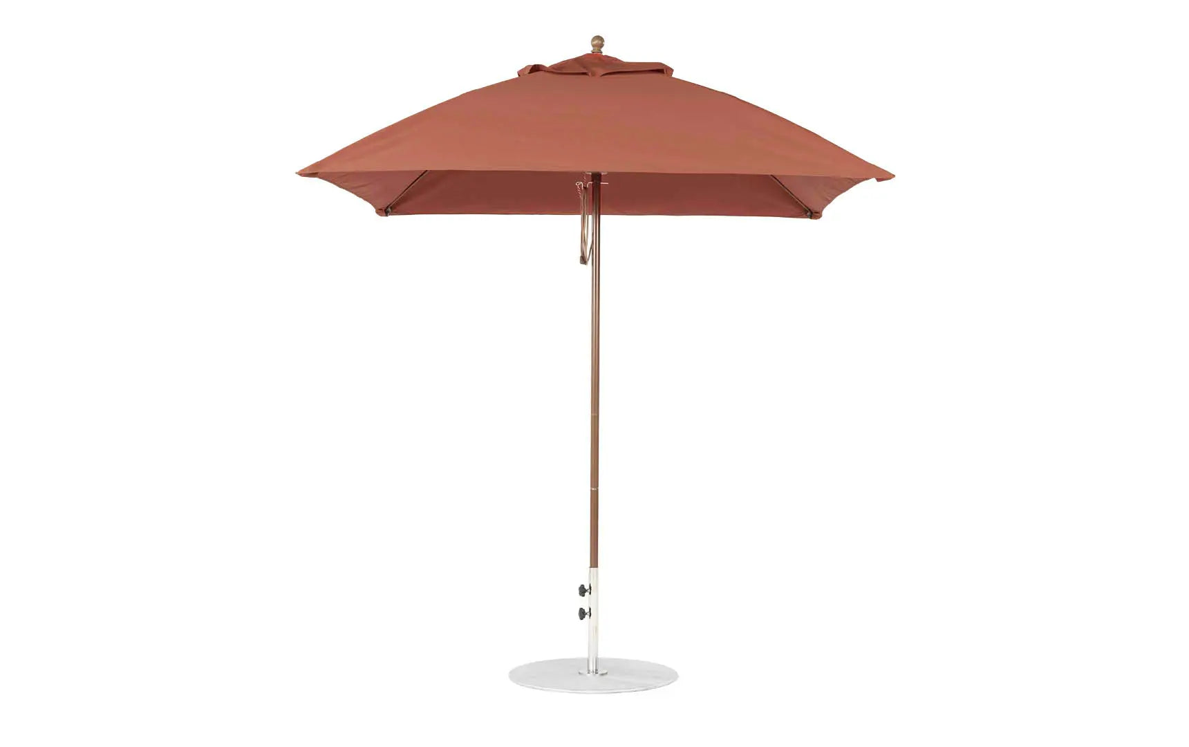 7.5-foot square pulley essential fiberglass umbrella with black ribs and silver canopy