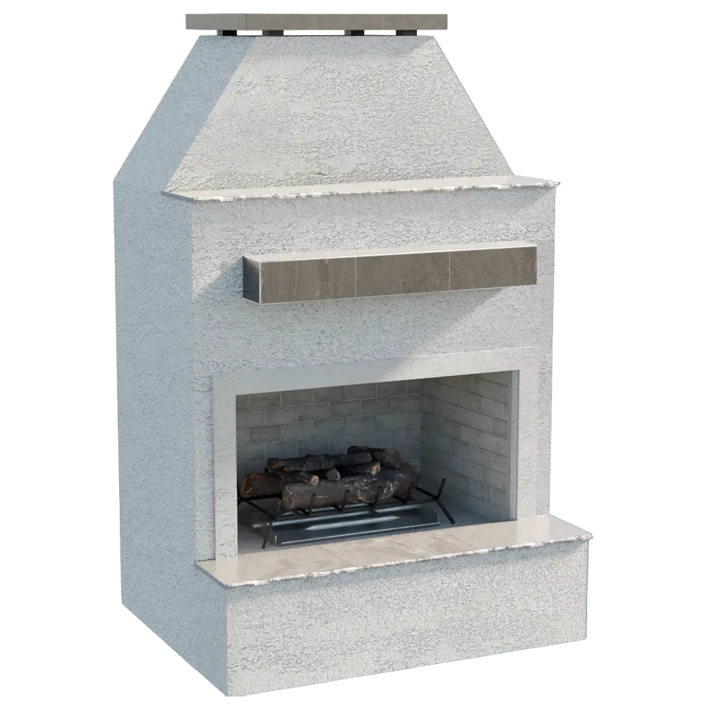Cal Flame - Durango Modern Outdoor Gas Fireplace w/ Extended Bottom Mantel | Model: FRP905-2 | AQVINA World - Aqvina LLC