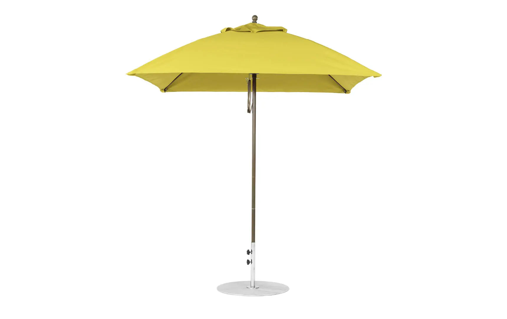 7.5-foot square fiberglass umbrella with essential pulley system in white