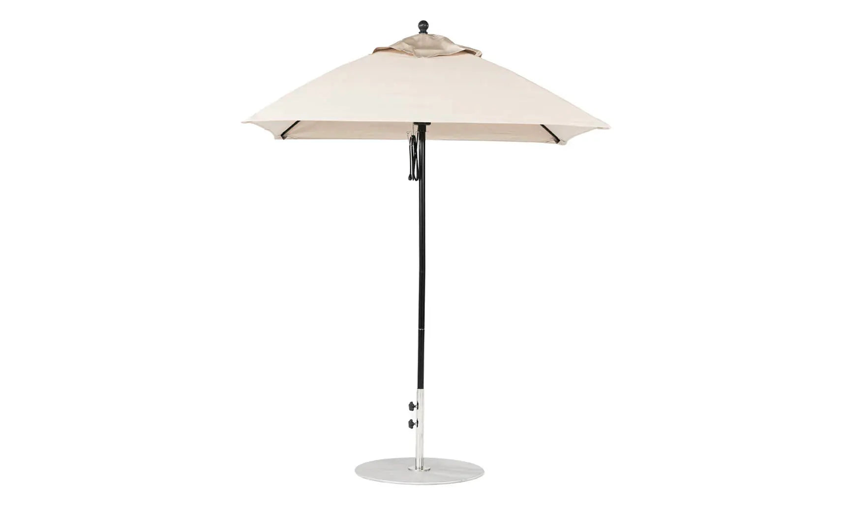 6.5 foot square fiberglass umbrella with essential pulley system in white
