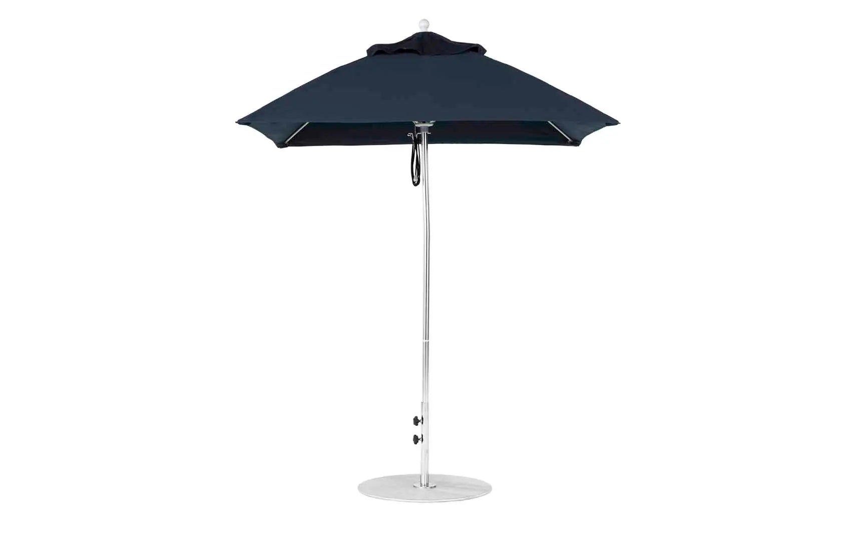 6.5 foot square fiberglass umbrella with essential pulley system in a vibrant color