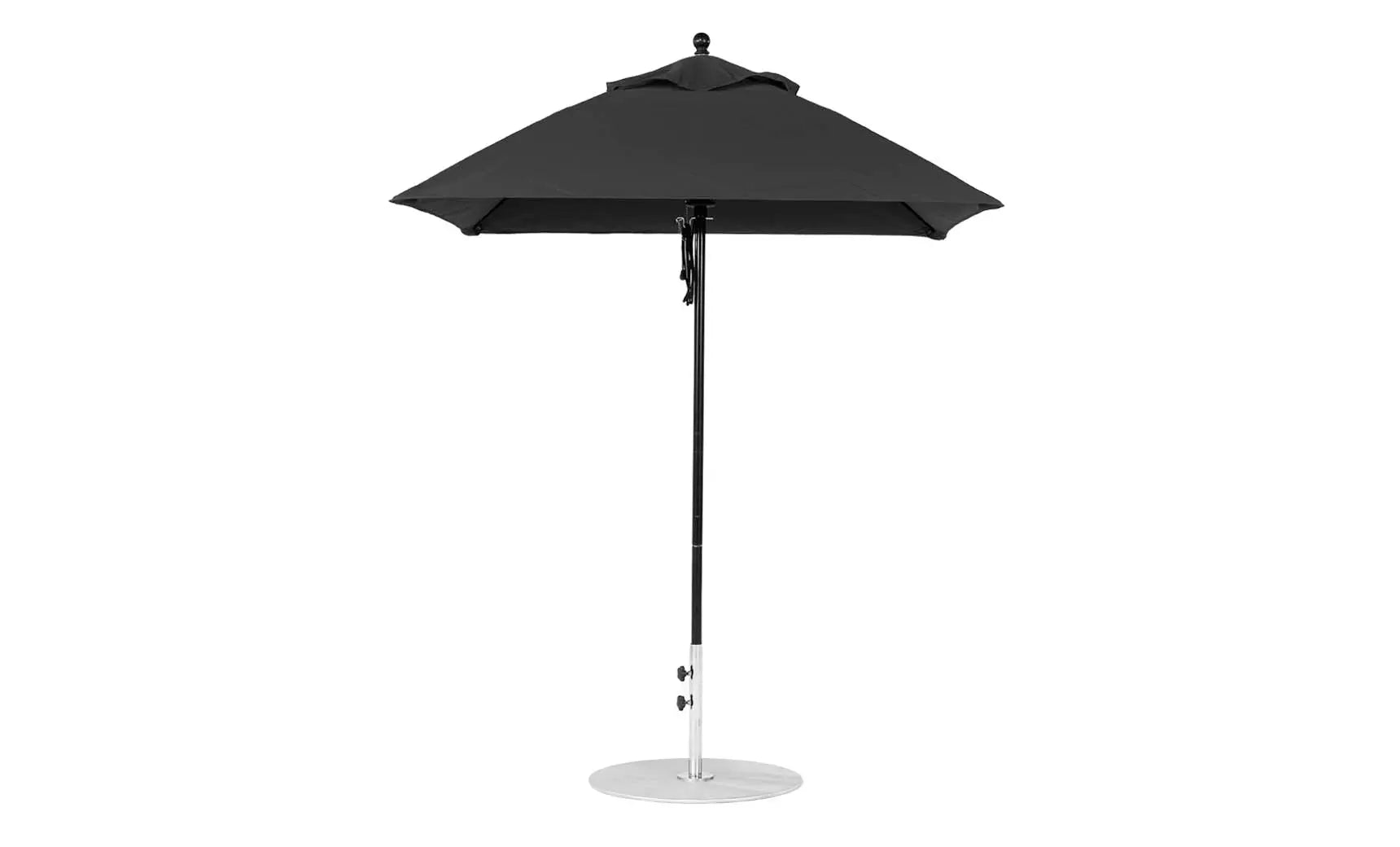 6.5 foot square fiberglass umbrella with essential pulley system in white