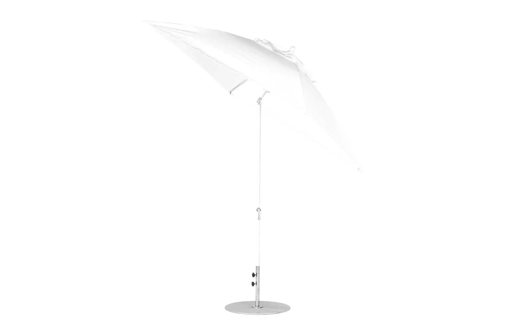 7.5-foot square crank auto tilt essential fiberglass umbrella with black canopy and wooden frame