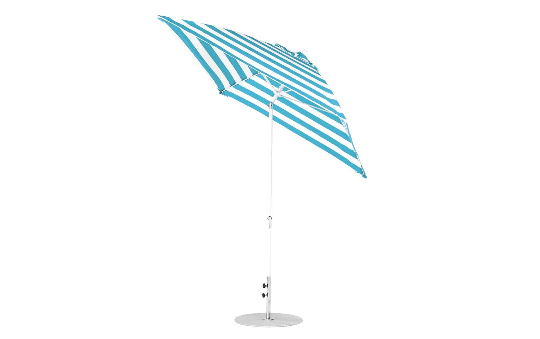 7.5-foot square crank auto tilt essential fiberglass umbrella with black canopy and wooden frame