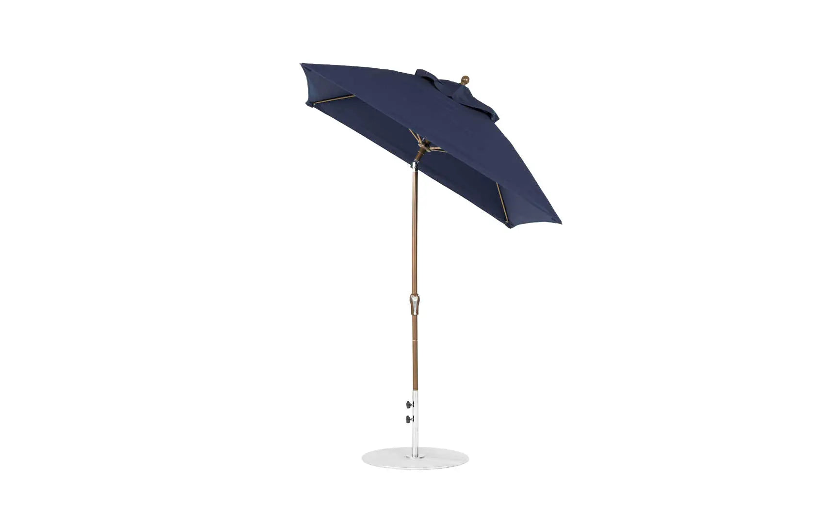 6.5 foot square crank auto tilt essential fiberglass umbrella in vibrant yellow with black ribs and base