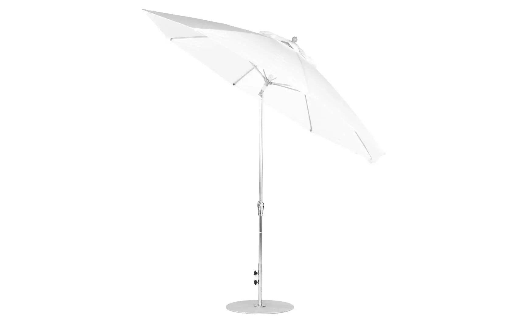 11-foot octagonal crank auto tilt essential fiberglass umbrella in white