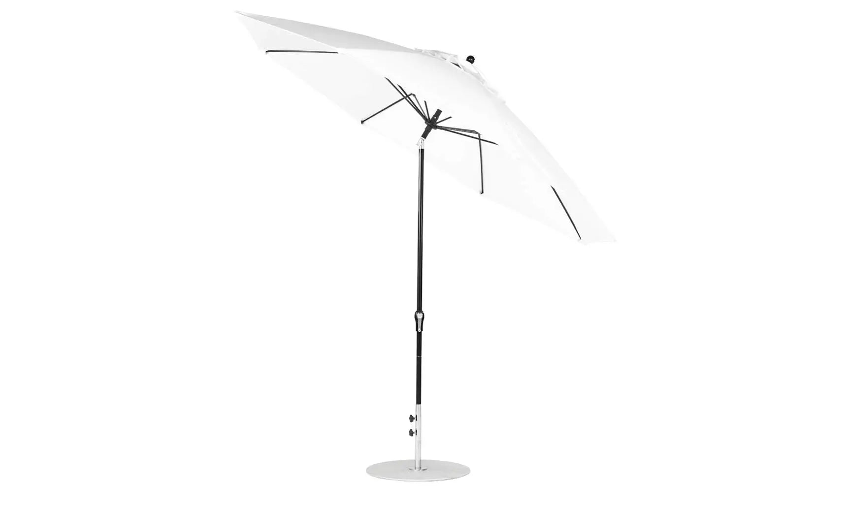11-foot octagonal crank auto tilt essential fiberglass umbrella in white