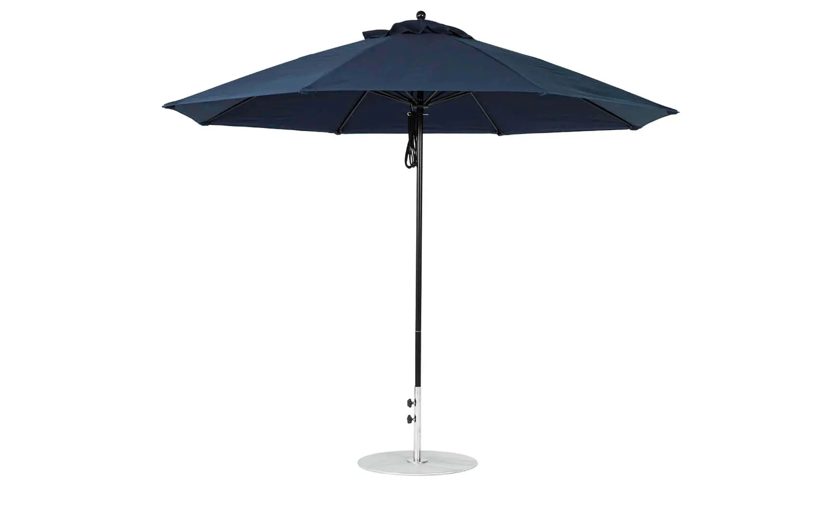 11-foot octagonal fiberglass umbrella with essential pulley system in white