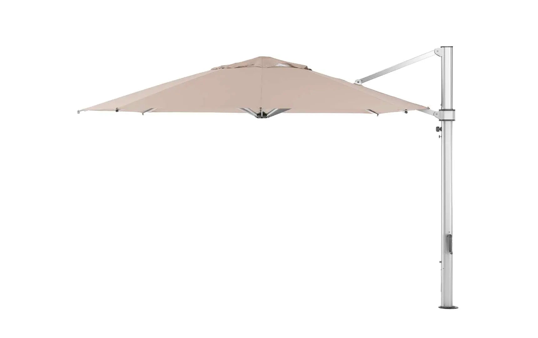 13-foot octagonal umbrella with cantilever design for outdoor use.