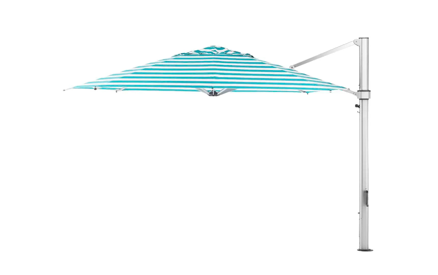 13-foot octagonal umbrella with cantilever design for outdoor use.