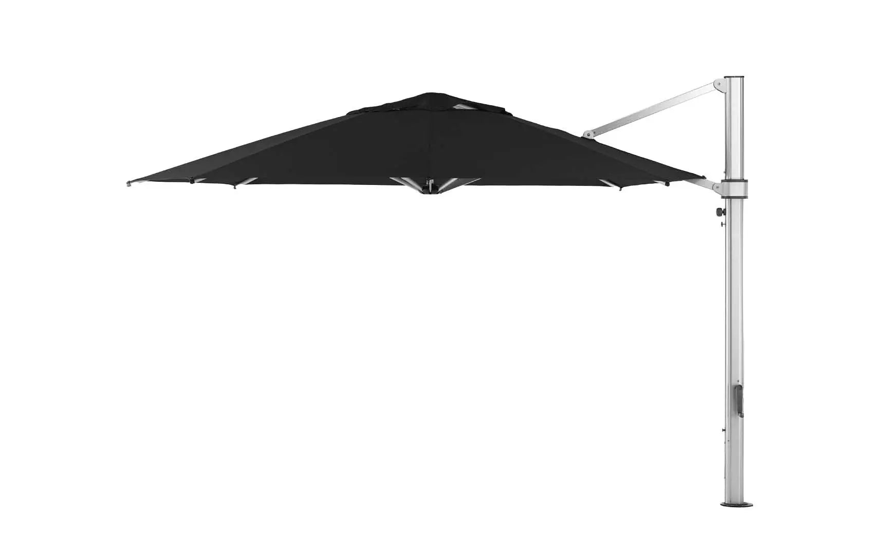 13-foot octagonal umbrella with cantilever design for outdoor use.