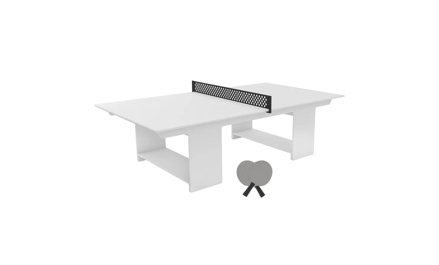 Table tennis set including racket, balls, and net stand in a travel case.