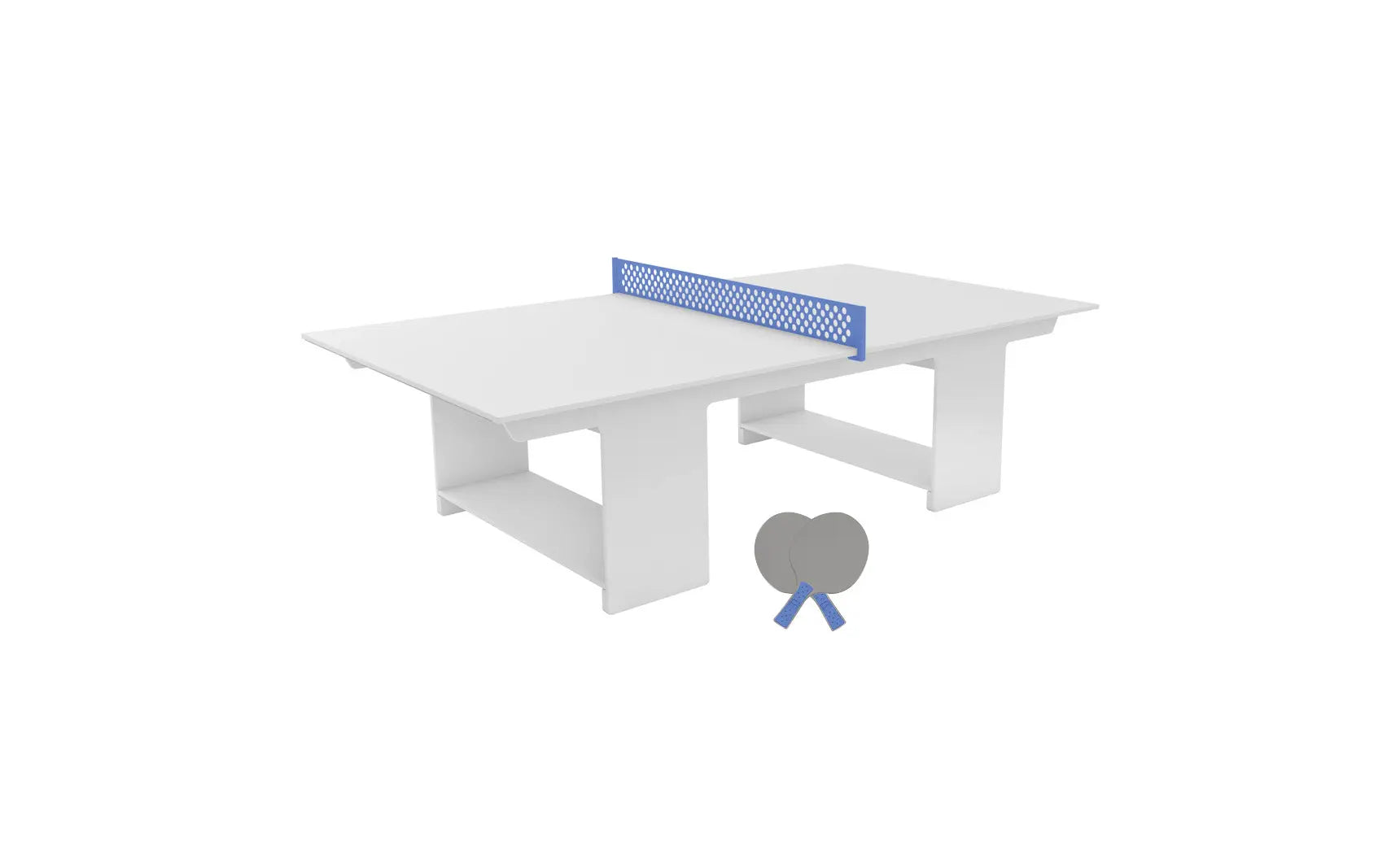 Table tennis set including racket, balls, and net stand in a travel case.