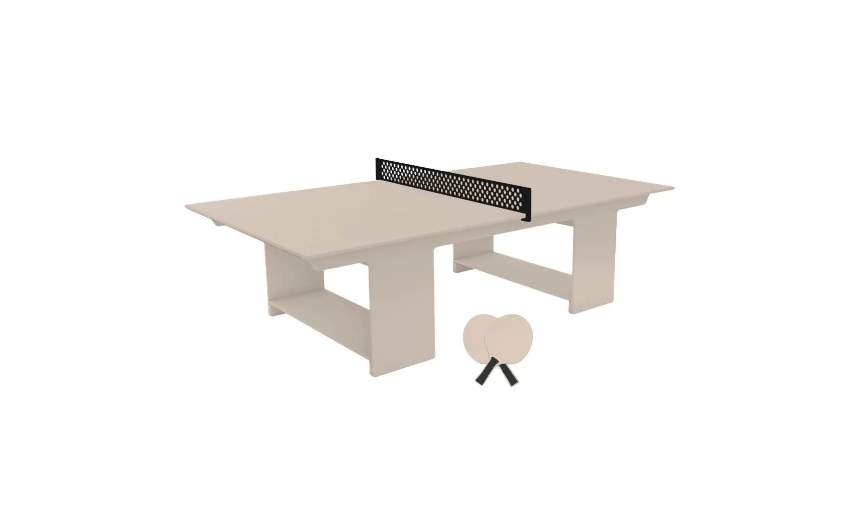 Table tennis set including racket, balls, and net stand in a travel case.