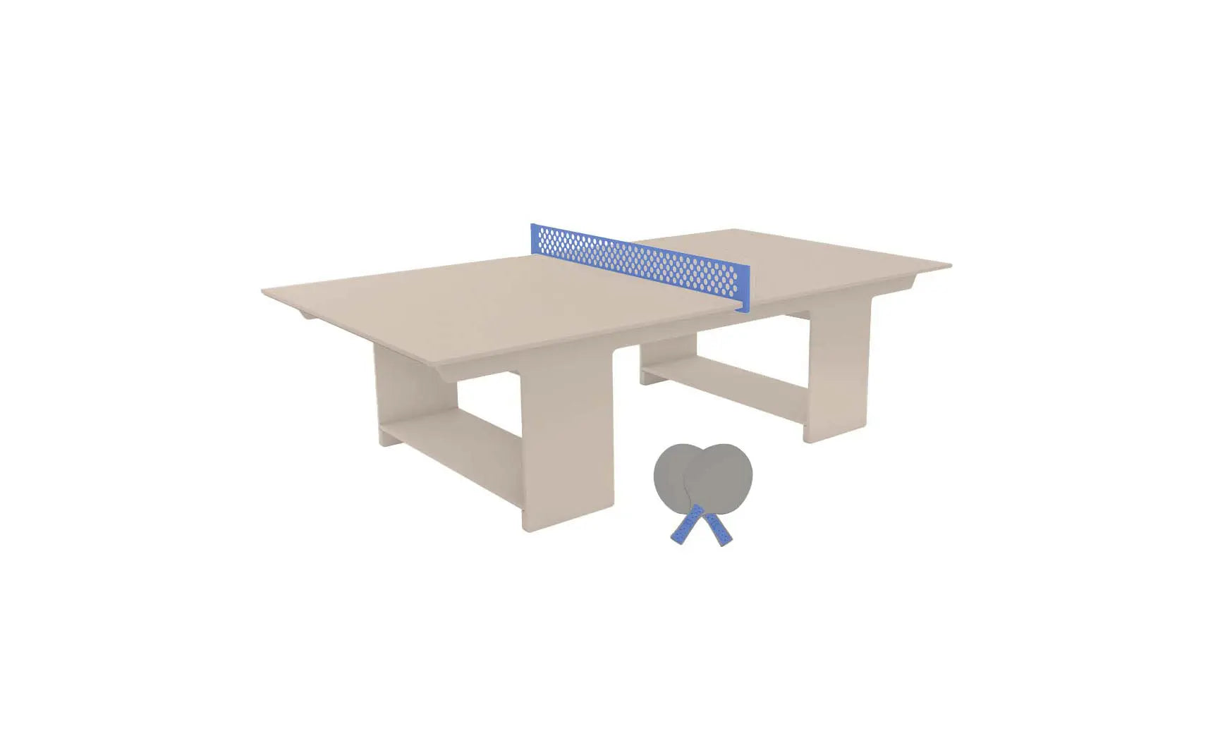 Table tennis set including racket, balls, and net stand in a travel case.