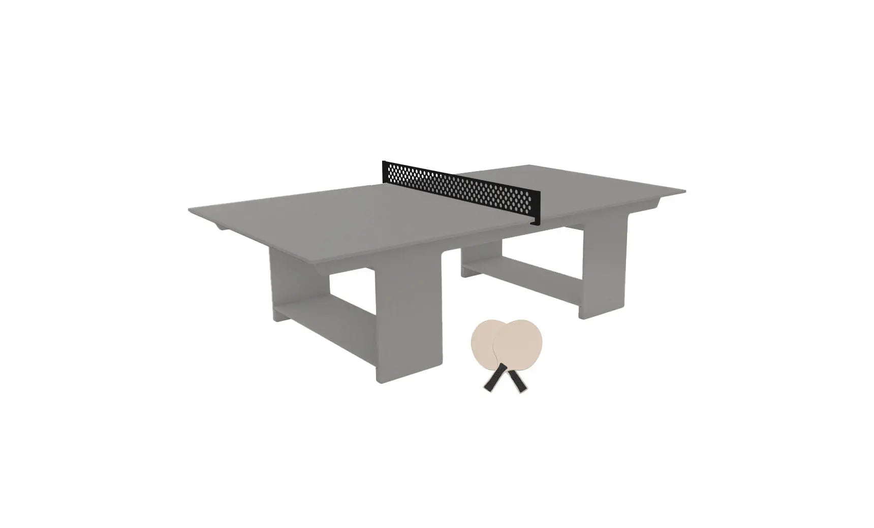 Table tennis set including racket, balls, and net stand in a travel case.