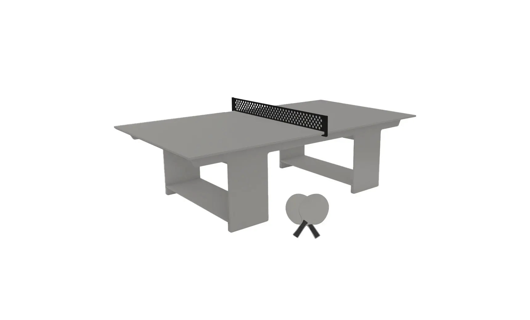 Table tennis set including racket, balls, and net stand in a travel case.