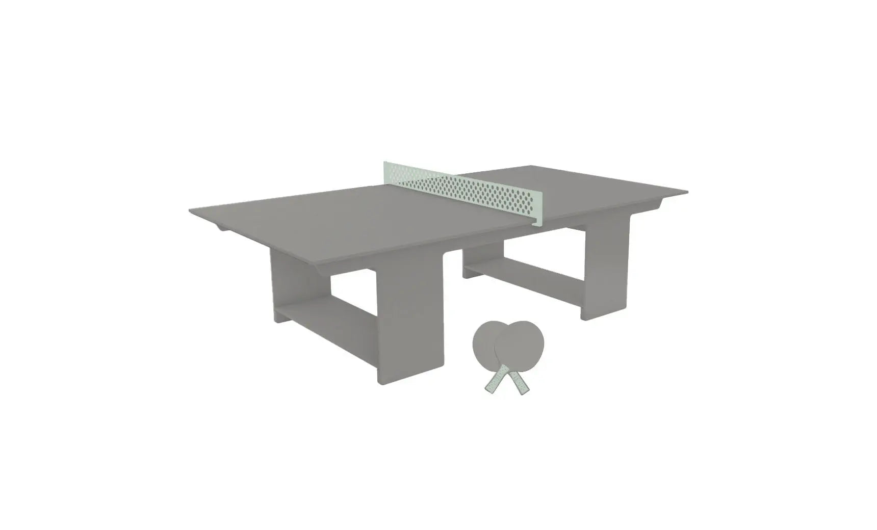 Table tennis set including racket, balls, and net stand in a travel case.
